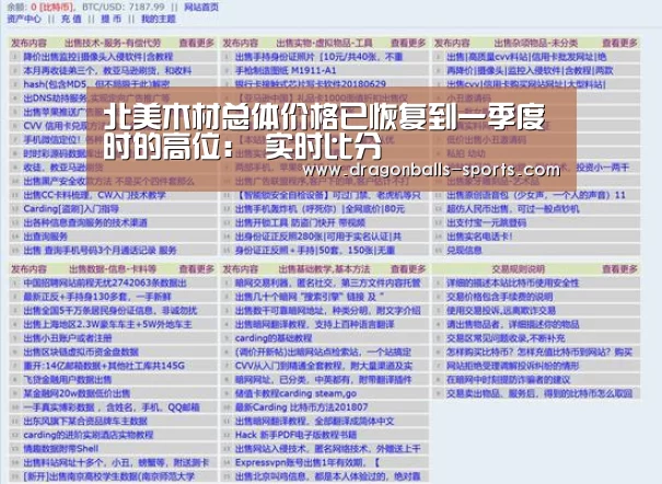 北美木材总体价格已恢复到一季度时的高位: 实时比分(图4) 龙珠体育app比分直播